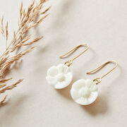 Tagua seed flower earrings